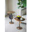 Table d'appoint ronde en aluminium avec décor de disque organique - 16 po x 16 po x 23,5 po - bronze