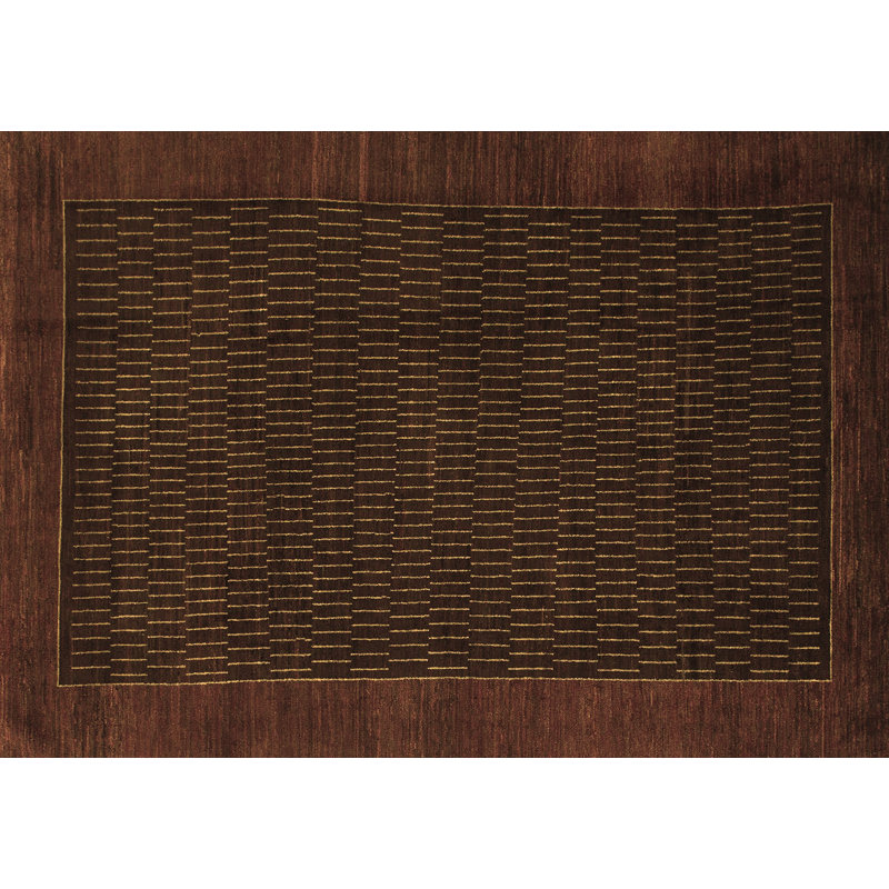 Abstract 1442 Brown Machine Washable Area Rugs, Rectangle 2' x 3'