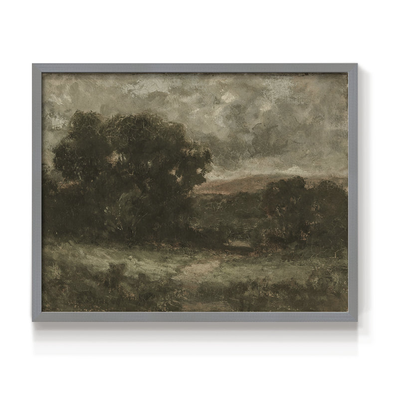 Paysages rétro-DCCxxi-impression encadrée - réversible, H 22 po x l 28 po, Gris