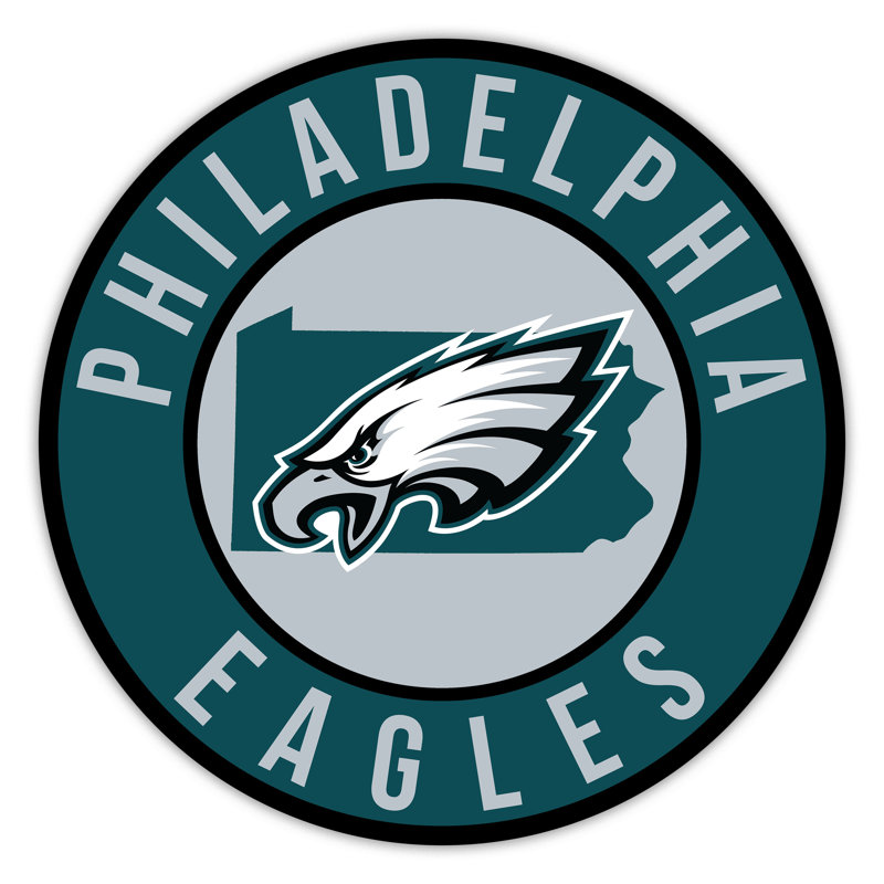 Philadelphia Eagles Bright Line - 16" Circle With State