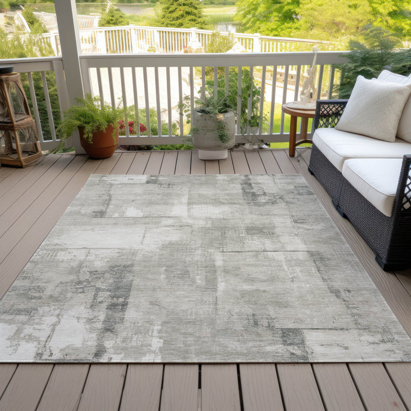 Tapis beige intérieur / extérieur lavable à la machine Cinead ACN1714, Rectangle 10 pi x 14 pi