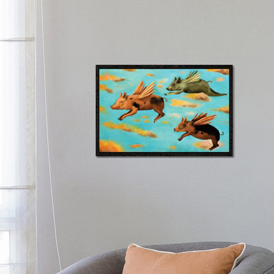 When Pigs Fly by Leah Saulnier - Floater Frame Gallery-Wrapped Canvas Giclée on Canvas
