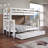 Treva Solid Wood Standard Bunk Beds Twin over Full, 4 Step Ladder, Twin Trundle, White-1833215577-1833215581