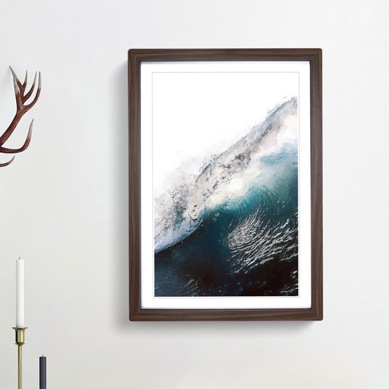 Under the Wave in Abstract - Picture Frame Graphic Art Print, Walnut Framed, 36cm H x 27cm W x 2cm D