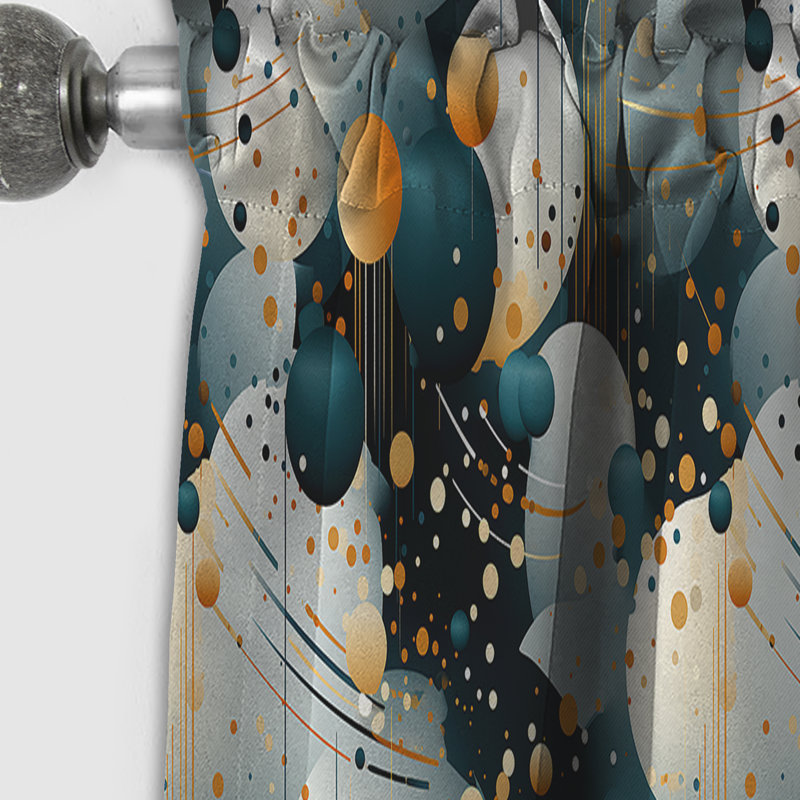 Motif à pois Art Deco Glamour - rideau abstrait - rideau occultant - 1 panneaux, L 52 po x L 108 po