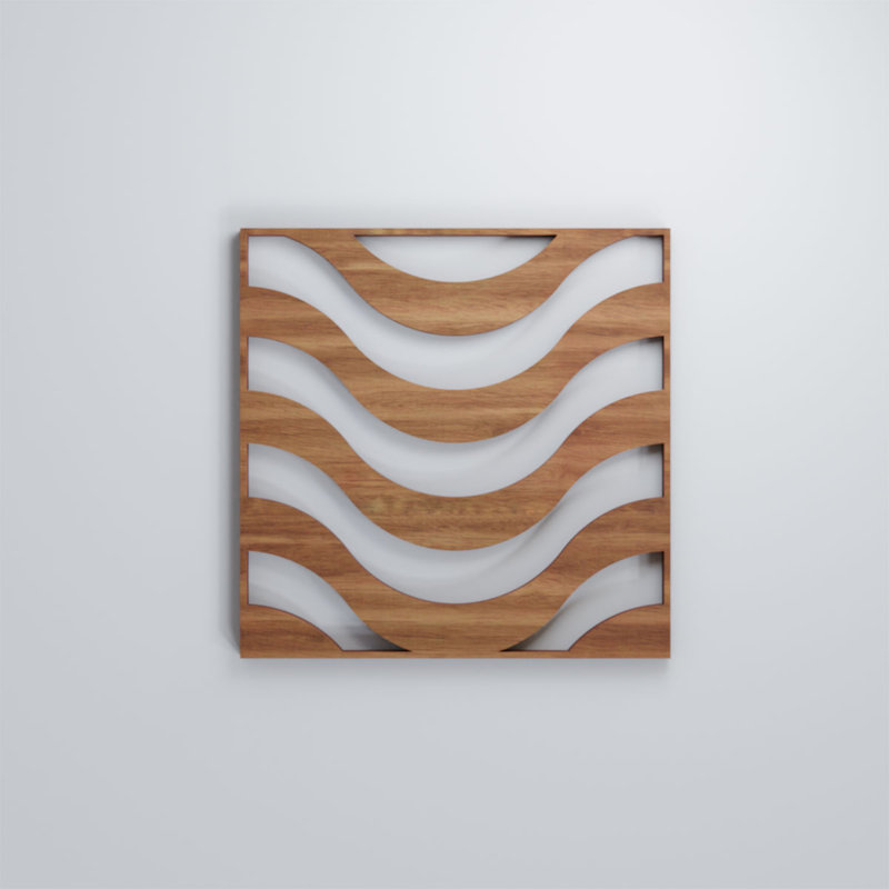 Panneaux muraux décoratifs en bois Parker, Noyer, H 7,375 po x l 7,375 po x P 0,375 po