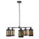 25"W 5-Light Oliver Metal and Glass Chandelier