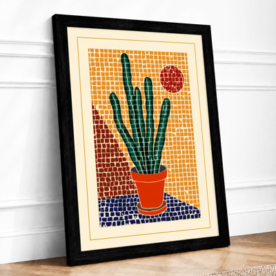 Geometric Cactus Mid-Century - Framed Print
