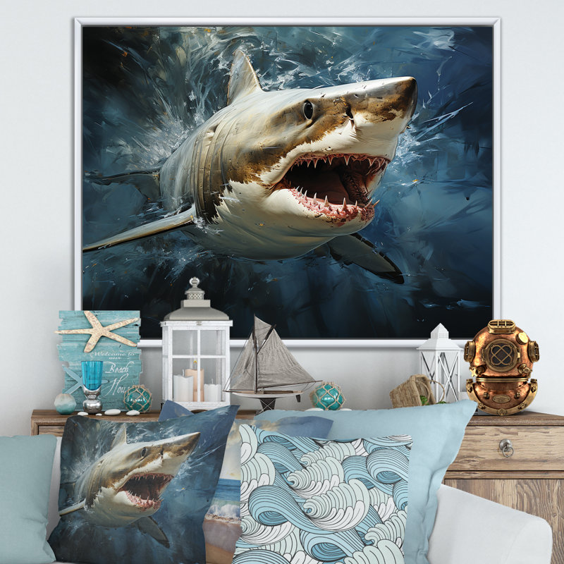 Sark Mako Momentum sur impression sur toile, H 12 po x l 20 po x P 1 po, Cadre flottant blanc