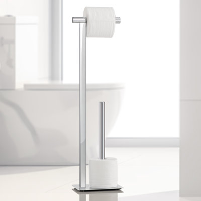 Porte-papier hygiénique sur pied en acier chromé 29 "avec base lestée Gren