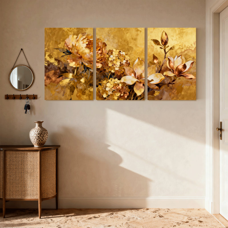 Plantes et fleurs, ensemble de 3 impressions sur toile, H 30 po x l 60 po