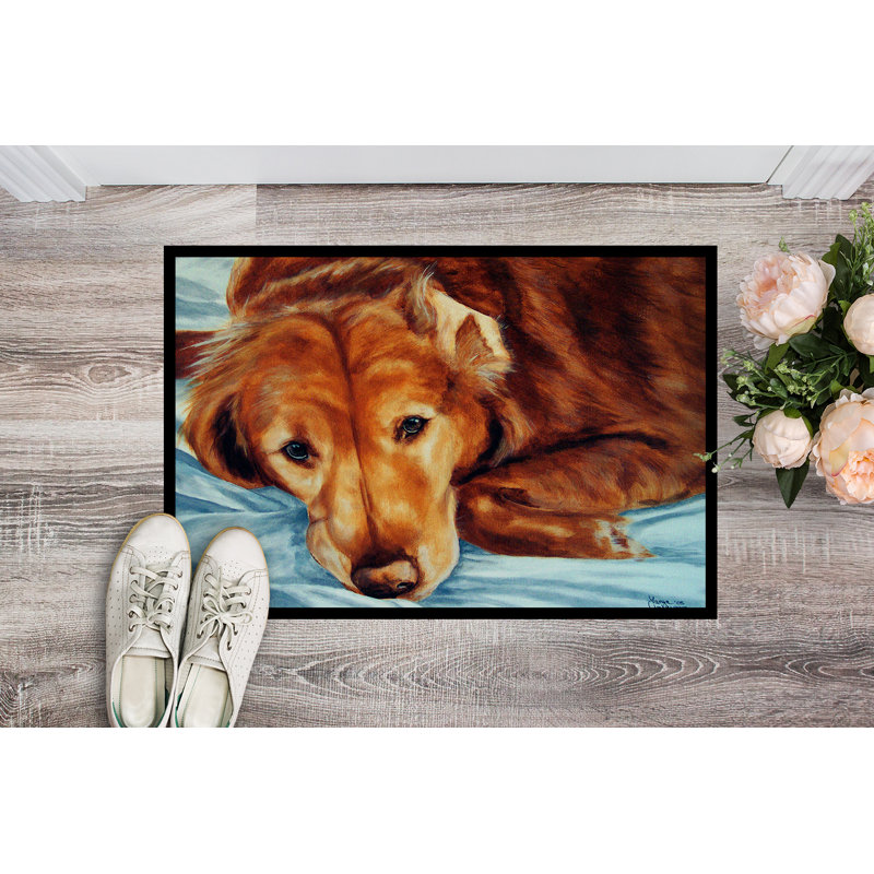 Tapis antidérapant Golden Retriever, Rectangle 2 pi x 3 pi