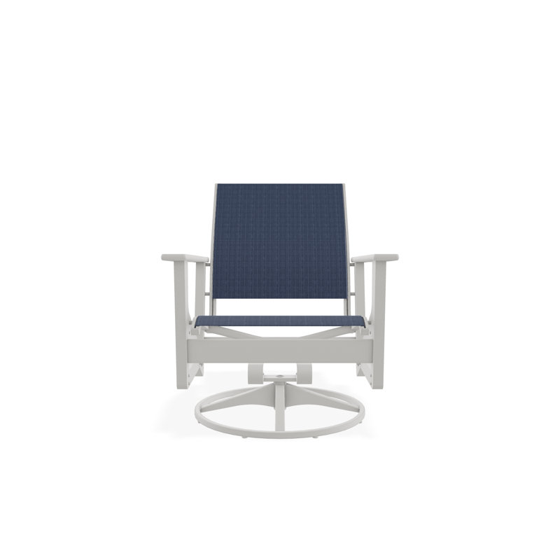 Wexler Swivel Outdoor Lounge Chair, Snow, Mavi
