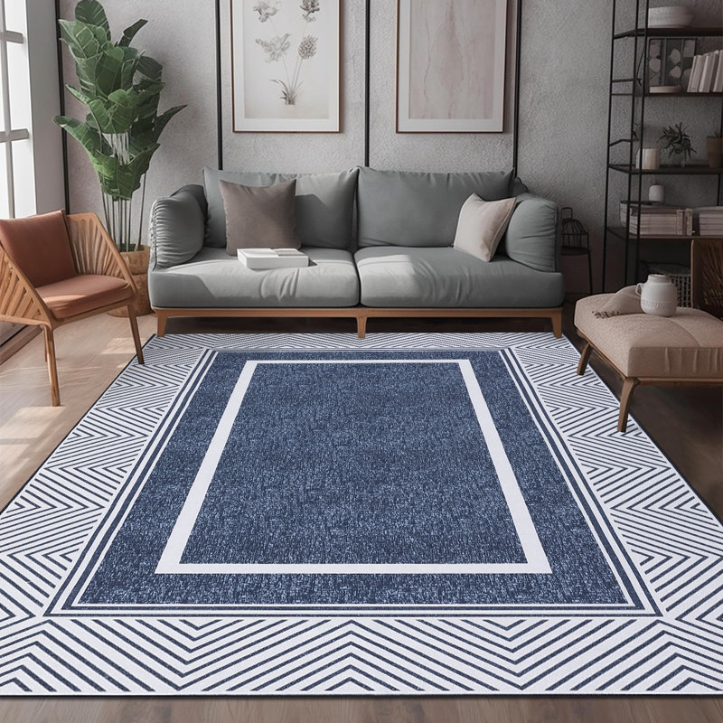 Emisha Washable Geometric Rug, Rectangle 6' x 9'