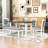 6Pcs Extendable Dining Set with Removable Leaf, Rectangular Table, 4 Upholstered Chairs and Bench-884659499