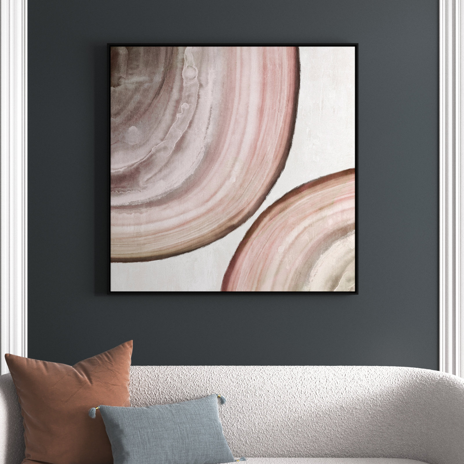 Boyd "Endless Blush" Painting by Eva Watts, 46.5" H x 46.5" W x 2" D, Espresso Framed Canvas