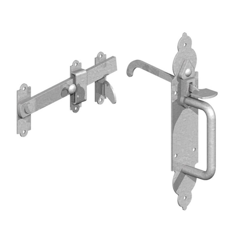 Gothic Suffolk Latch, Bright Zinc Plated