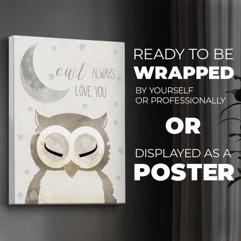 Goodnight Owl - Impression sur toile seulement - NON CADRE, H 36 po x l 24 po