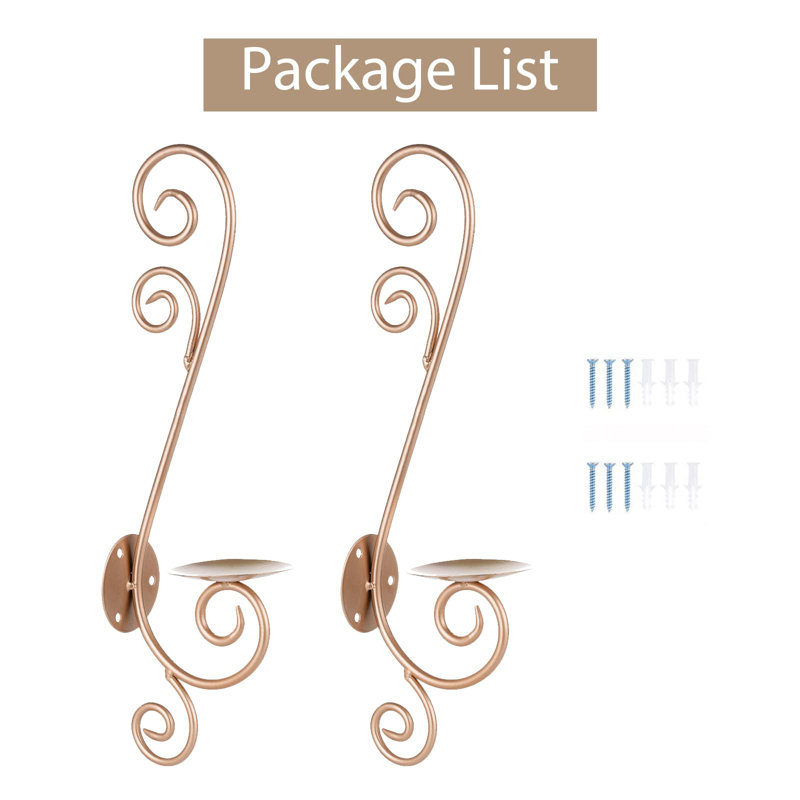 16'' H Metal Wall Wall Sconce, Rose Gold