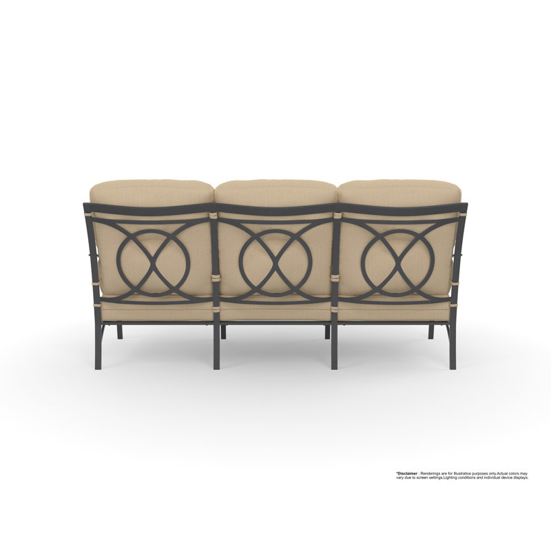 Pasadera Outdoor 3 - Seat Patio Sofa, Play Jungle, Carbon Black