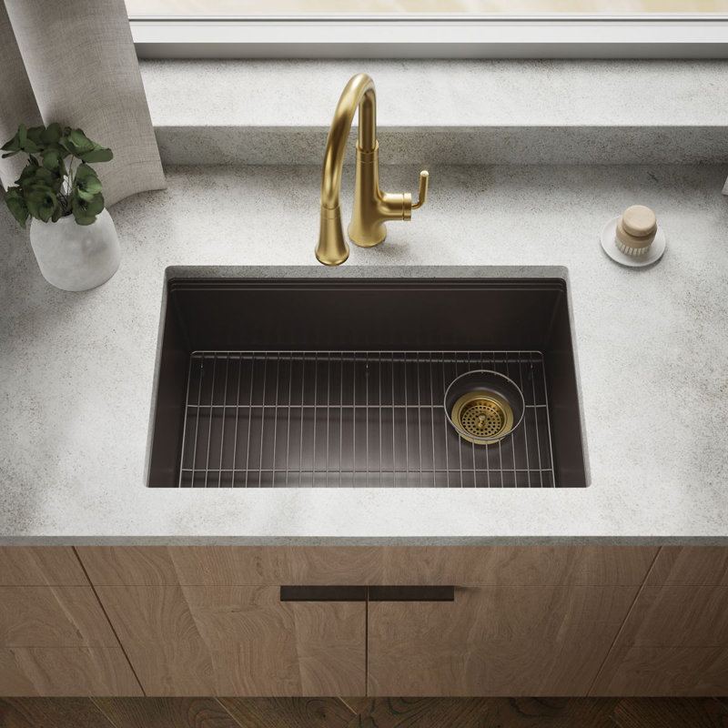 Billings Undermount Single-Bowl Kitchen Sink, Brown