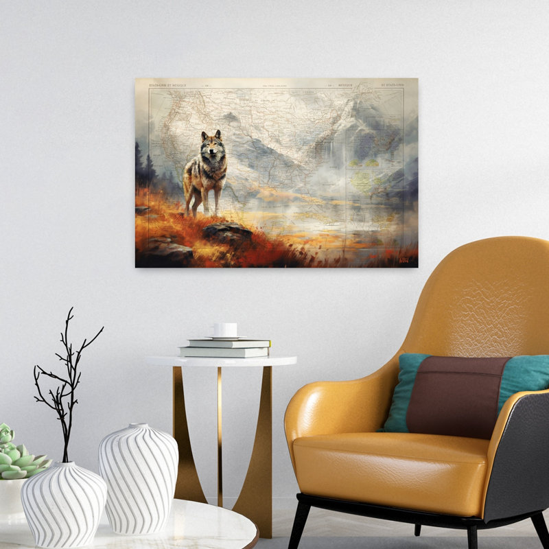 Art contemporain, art loup, H 16 po x l 24 po