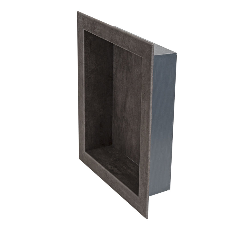 Palisade 17.5 in. x 15.5 in. Vinyl Waterproof Shower Niche Insert, Ashen Slate