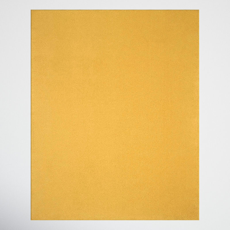 Tapis jaune uni Mullican Sandy, Rectangle 8 pi x 10 pi