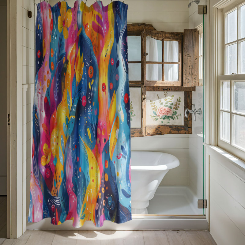 Rideau de douche Cheerful Art - Premium, H 74 po x l 71 po