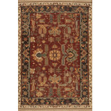 Discovery Flatweave Wool Area Rug in Red/Ivory/Black