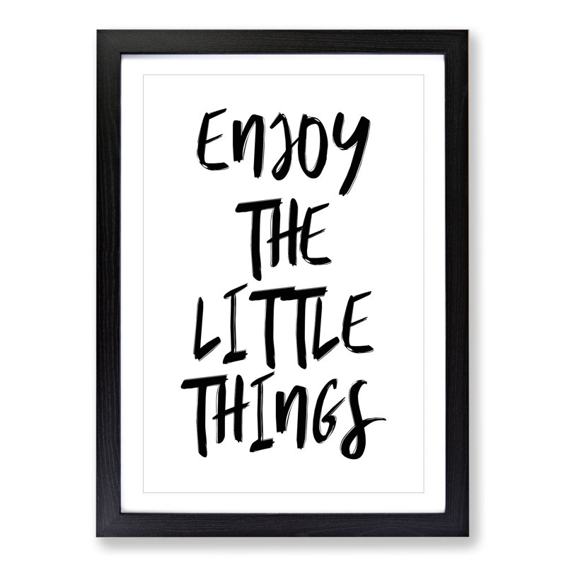Enjoy the Little Things - Picture Frame Typography, 48cm H x 36cm W x 2cm D, Black