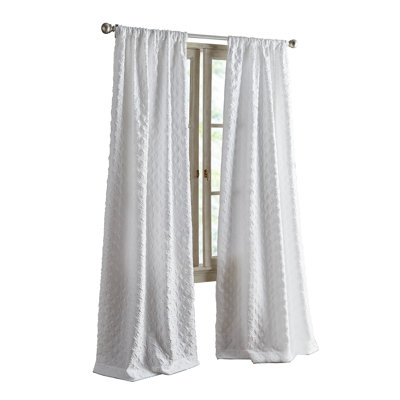 Peri Home Diamond White Curtain Panel Pair