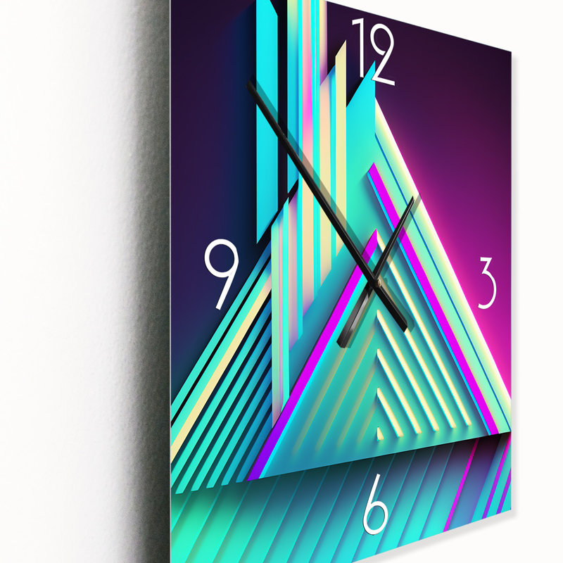 Horloge murale géométrique abstraite Neon God, H 32 po x l 24 po x P 1 po