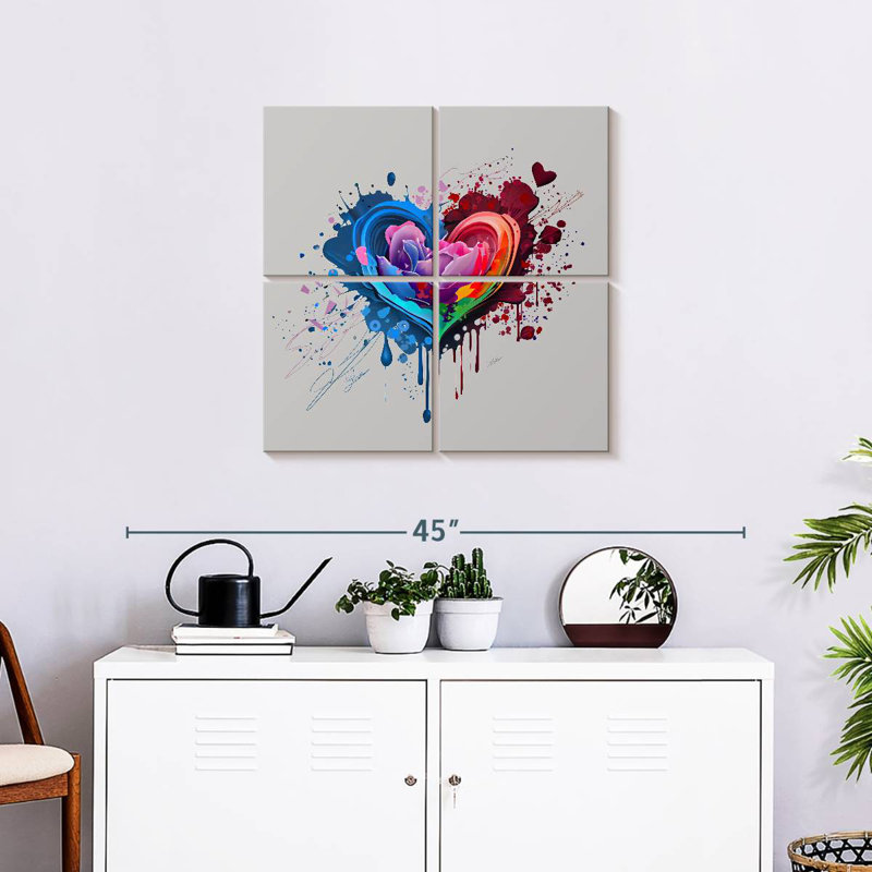 Hardie Heart-Shaped Textured Abstract, 26'' H x 26'' W