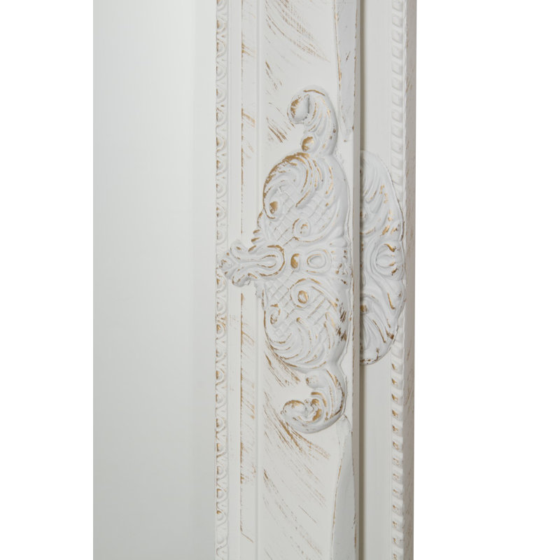 Kellison Wood Flat Mirror, White, 162cm H x 72cm W x 7cm D