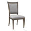 Ensemble de salle à manger extensible classique 5 pièces avec fini bois flotté, table en bois durable et chaises rembourrées grises pour des repas élégants