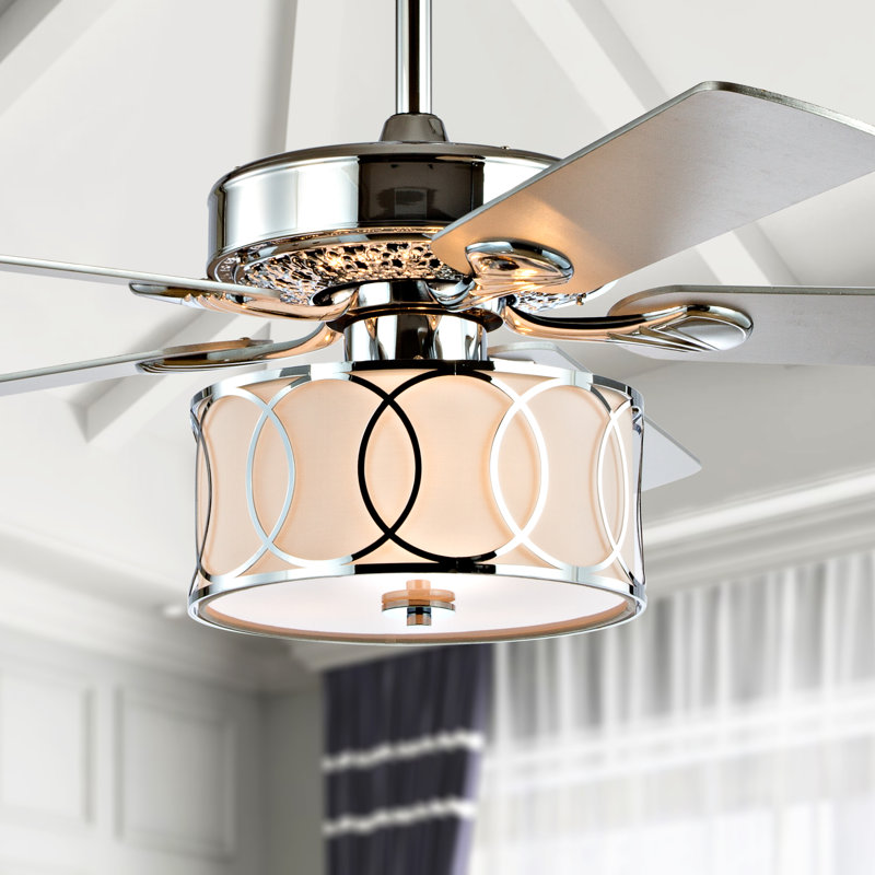 Graber 52'' Ceiling Fan with Light Kit, Chrome