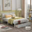 Lit plateforme blanc avec de nombreuses options de rangement - fabriqué en pin et pour une chambre à coucher polyvalente