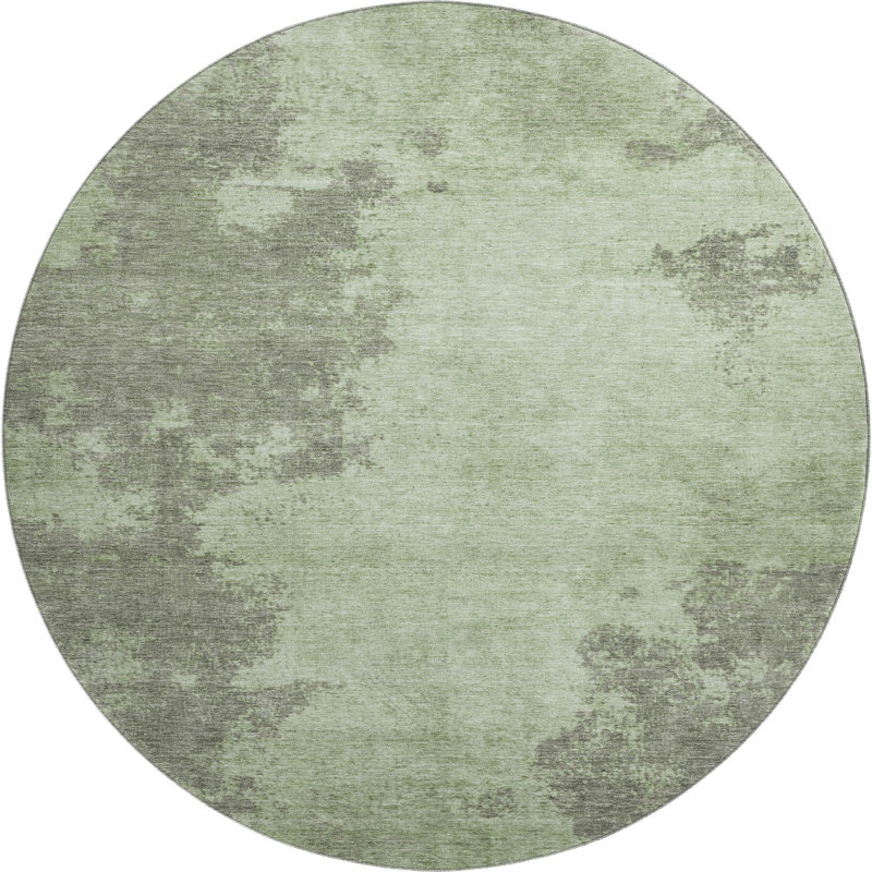 Premium Machine Washable Breault AMF1913 Abstract Rug, Round 8'
