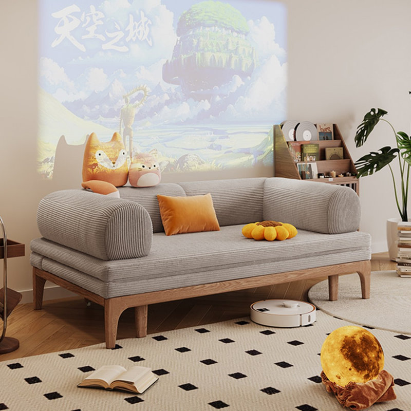 Canapé-lit en velours côtelé gris, 70.87"W*41.73"D*26.77"H