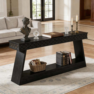 Console rustique avec rangement à deux niveaux