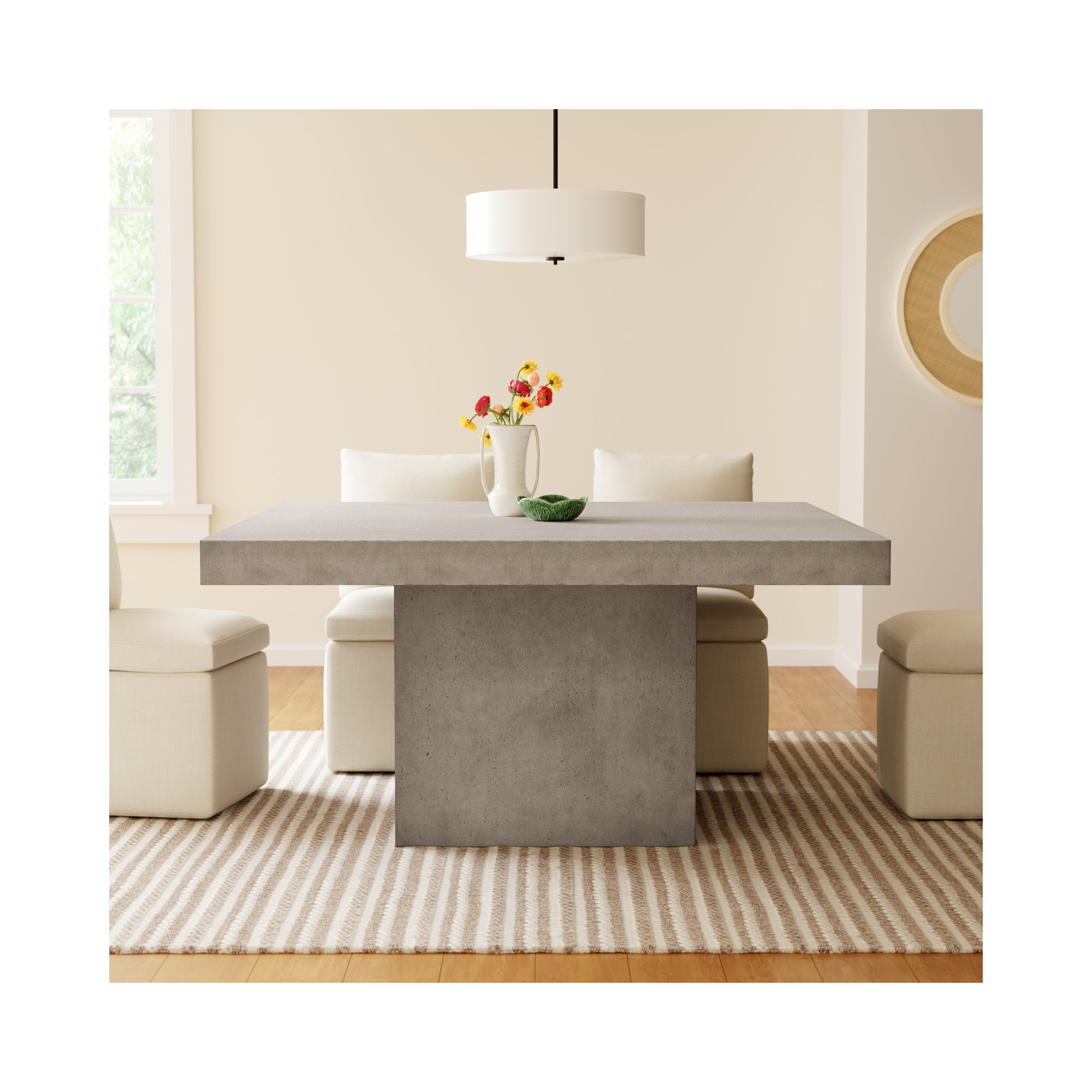 Kareen Bar & Counter Height Pedestal Dining Table, Dining Table (30" Height), Dark Gray