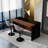 63" Modern Kitchen Island With Marble-Look Surface (Not Include Stools)