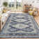 Medallion Machine Washable Rug with Rubber Backing for Living Room Non-Slip Area Rug Easy-Cleaning Vintage Floor Carpet for Bedroom Dining Room Office Playroom Nursery