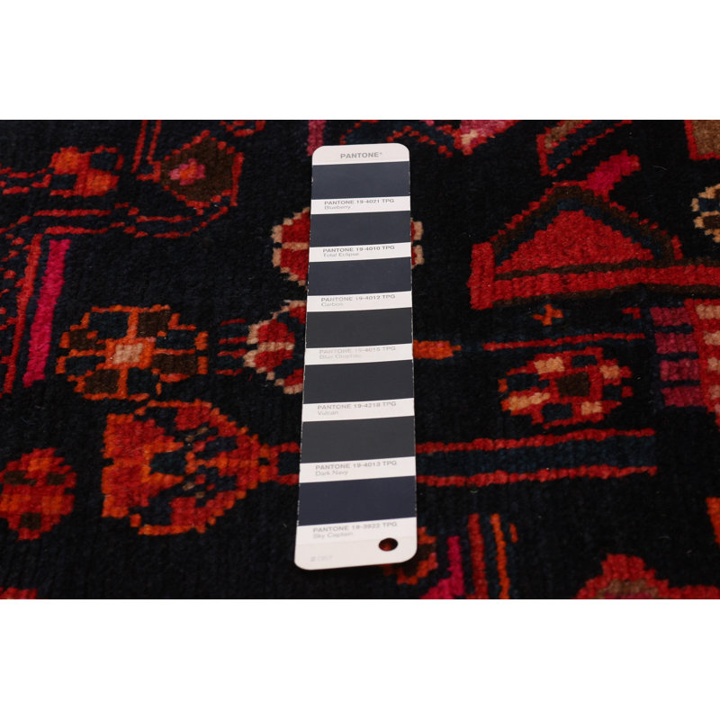 Tapis rectangulaire unique en laine 4 pi 11 po x 7 pi 10 po Attallah