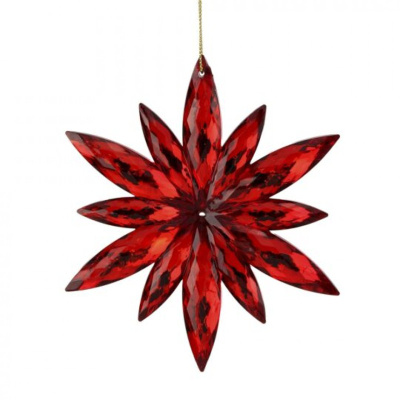 Ornement bijou poinsettia, Rouge