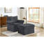 Fauteuil d'appoint 37,5 po avec repose-pieds, fauteuil rembourré moelleux en chenille, fauteuil simple élégant pour le salon, la chambre à coucher et un appartement