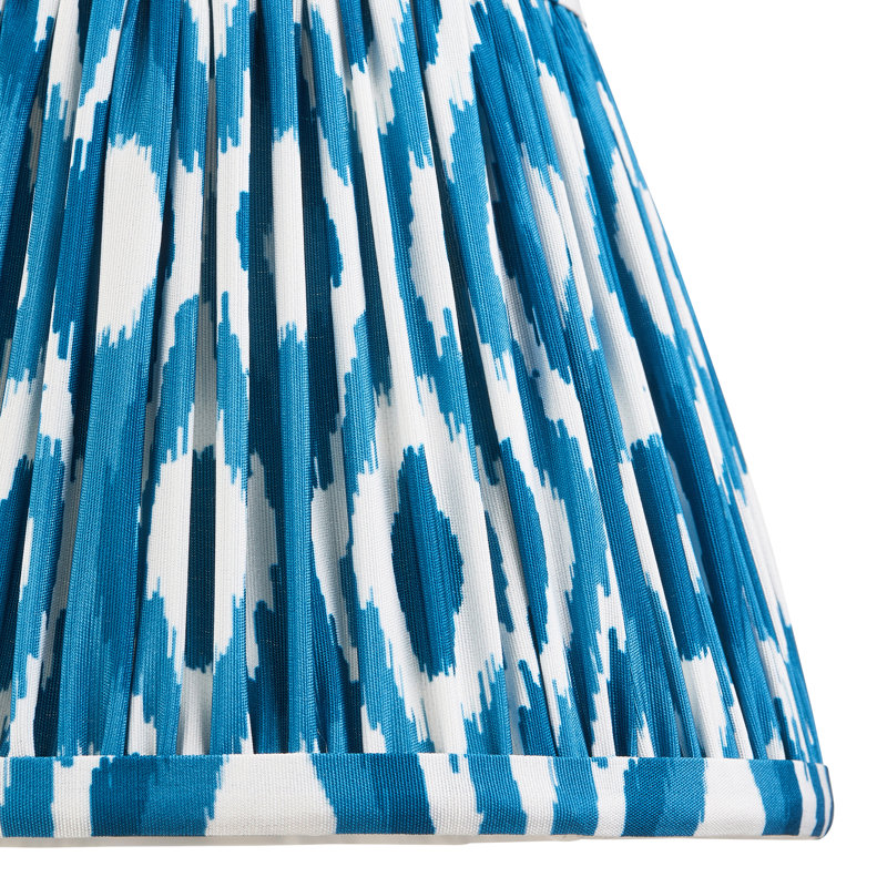 Ikat Lamp Shade, 14.5cm H x 11.8cm W x 20cm D, Blue