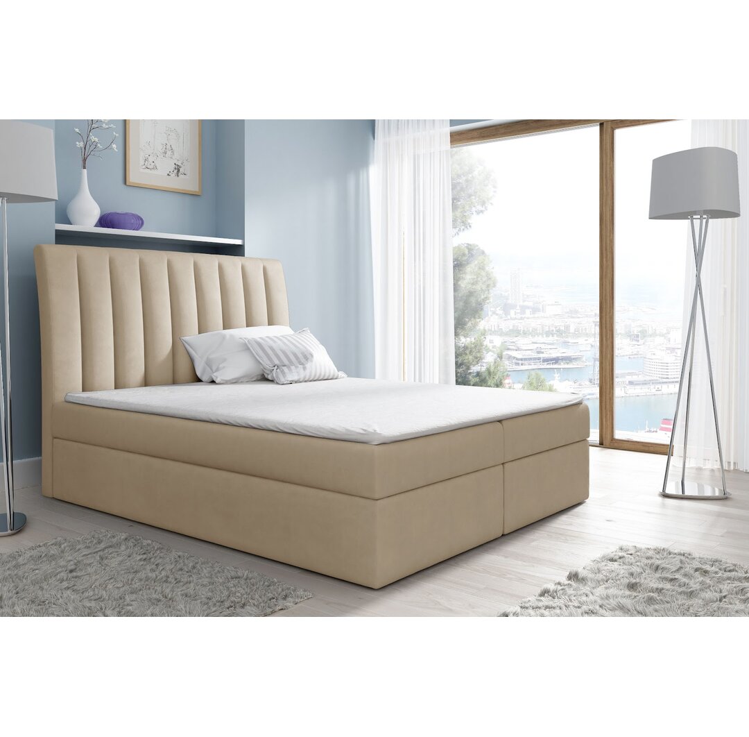 Boxspringbett Barbrook mit Topper und Bettkasten