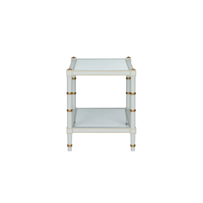 Conner Cane Cocktail Table, Gray/Gold